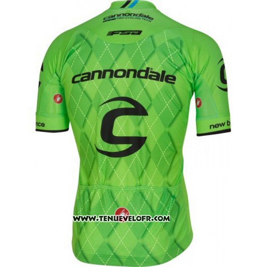 2016 Maillot Ciclismo Cannondale Noir et Vert Manches Courtes et Cuissard
